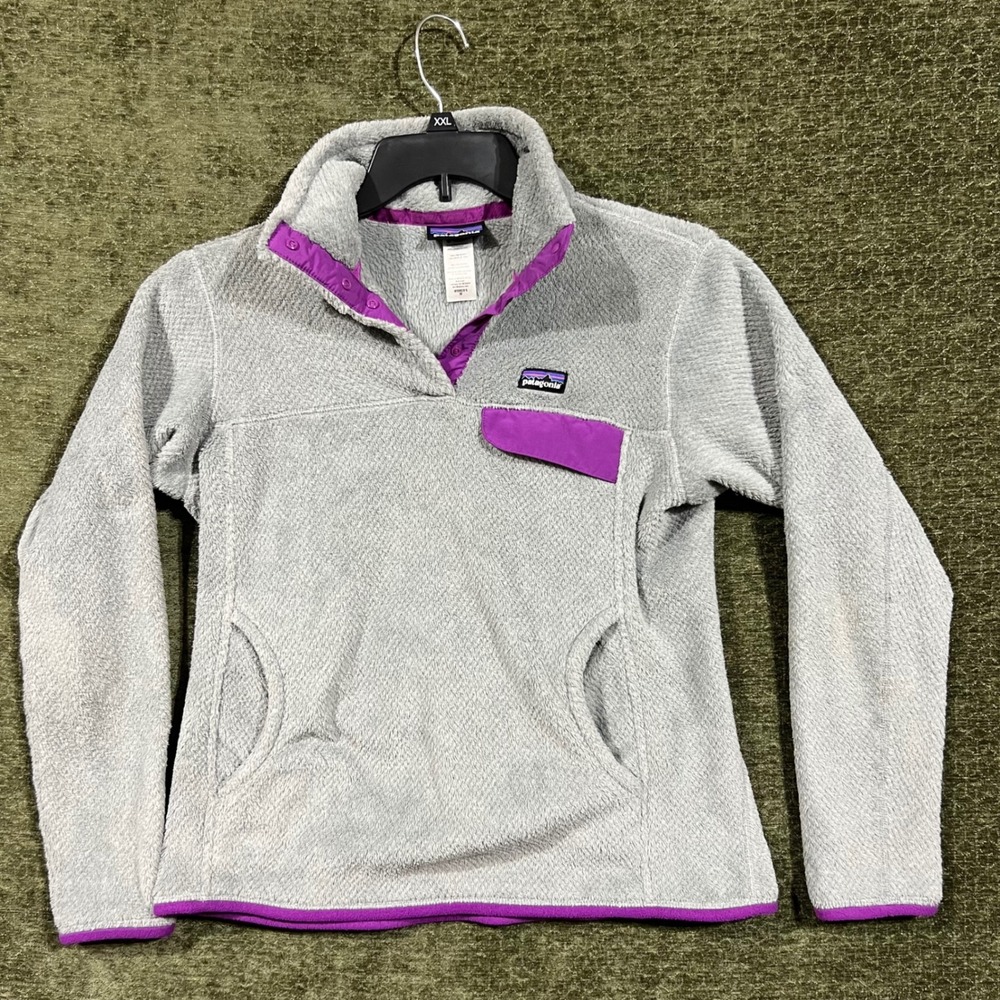 Patagonia Re-Tool Snap-T Fleece Pullover Womens Medium Grey Purple 25442